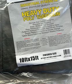 10ft x 15ft Heavy Duty Silver Waterproof Tarp