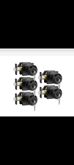Haidms 5 Packs Black Door Knob with Key, Keyed Alike Exterior Door Knobs with Lock, Entry Door Knob for Bedrooms, Bathrooms, Matte Black Locking DoorK