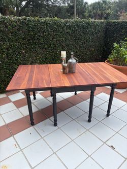 Wood Top Drop-Leaf Dining Table