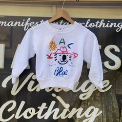 *DEADSTOCK* Vtg 1984 Koala Blue Kids Sweatshirt Olivia Newton John Kids Medium
