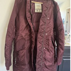 Abercrombie and Fitch Burgundy Waterproof Jacket
