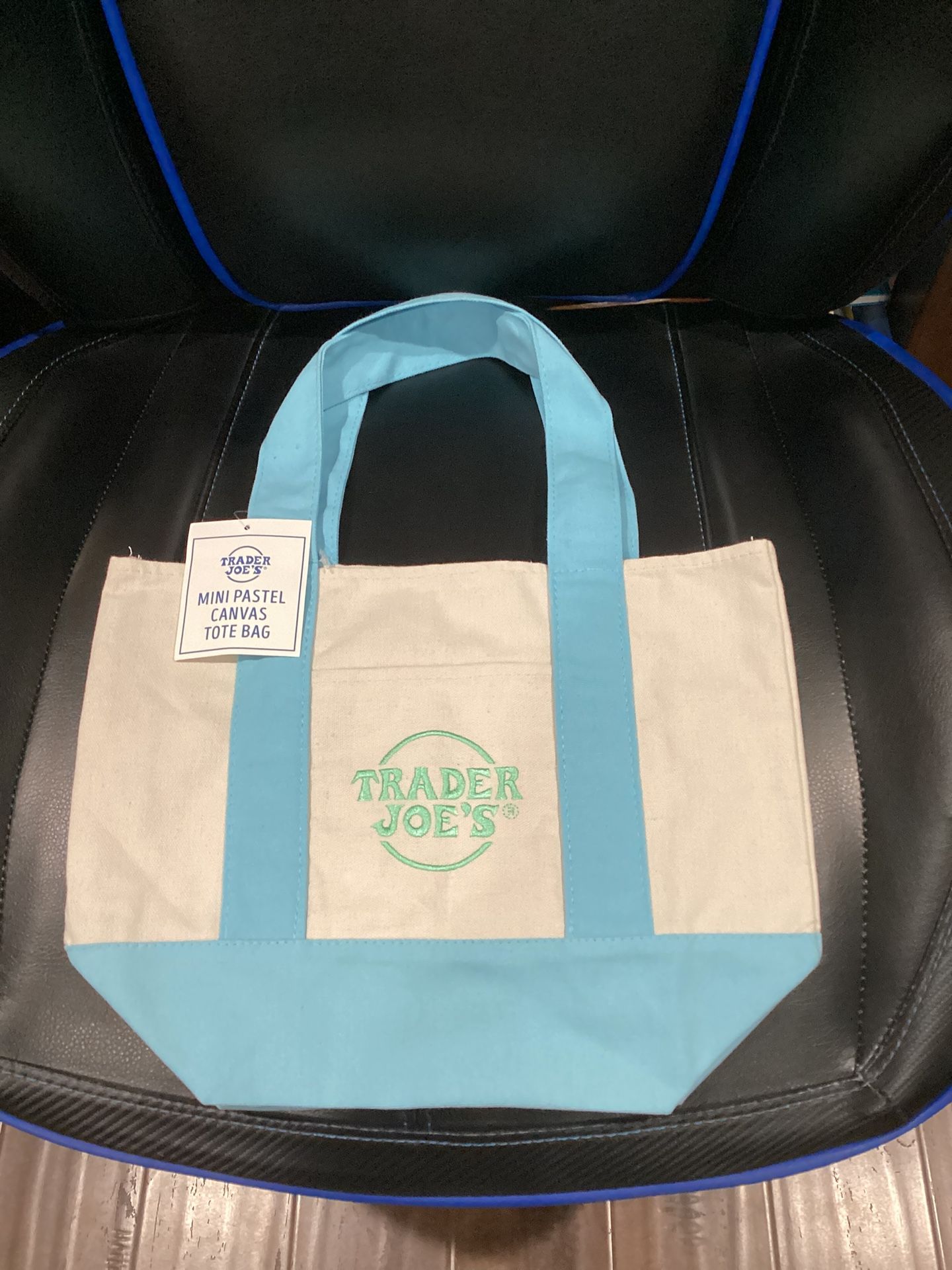 Trader Joe’s, Mini Pastel Canvas Tote Bag 