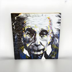 Stephen Fishwick Einstein Canvas 20x20 Art “It’s All Relative” Wall Decor
