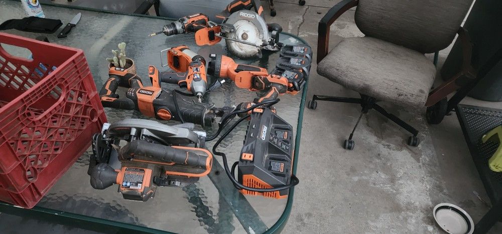 Ridgid Power Tools Combo Used 