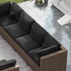 Piece Patio Furniture Set, Outdoor Furniture Patio Sectional Sofa Set, All Weather PE Rattan