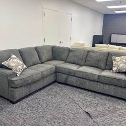 OVERSIZED FLUFFY & SUPER COMFY DARK GRAY SECTIONAL $675 INCLUDING DELIVERY!!  