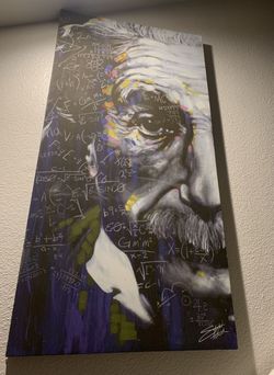Albert Einstein Canvas By Stephen Fishwick Painting