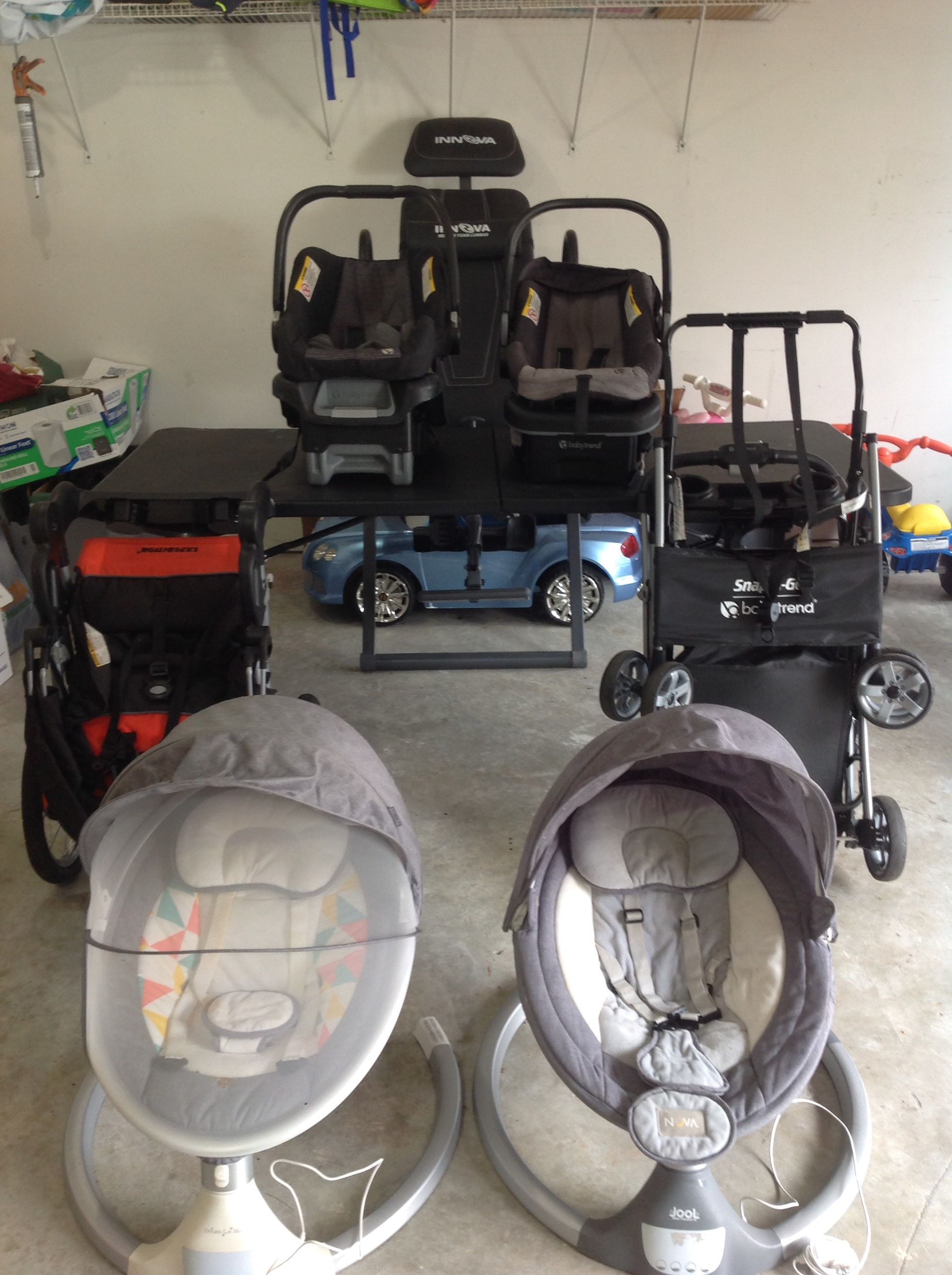 Twins Sets & Indiviual Baby Firtst Trends Car Seats, Strollers , & Joel/Dream on Me Swings