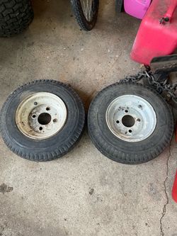 SET OF TRAILER WHEELS TIRES USED