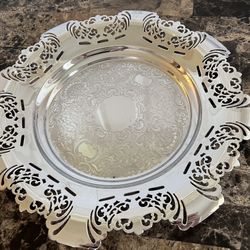 Vintage Krome Kraft Farber Bros Silver Platter
