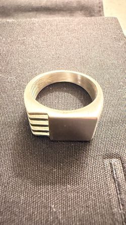 Men's Silver Tone Signet Ring