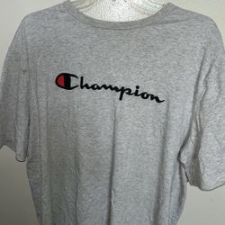 Champion Mens 2XL Gray Cotton T-Shirt