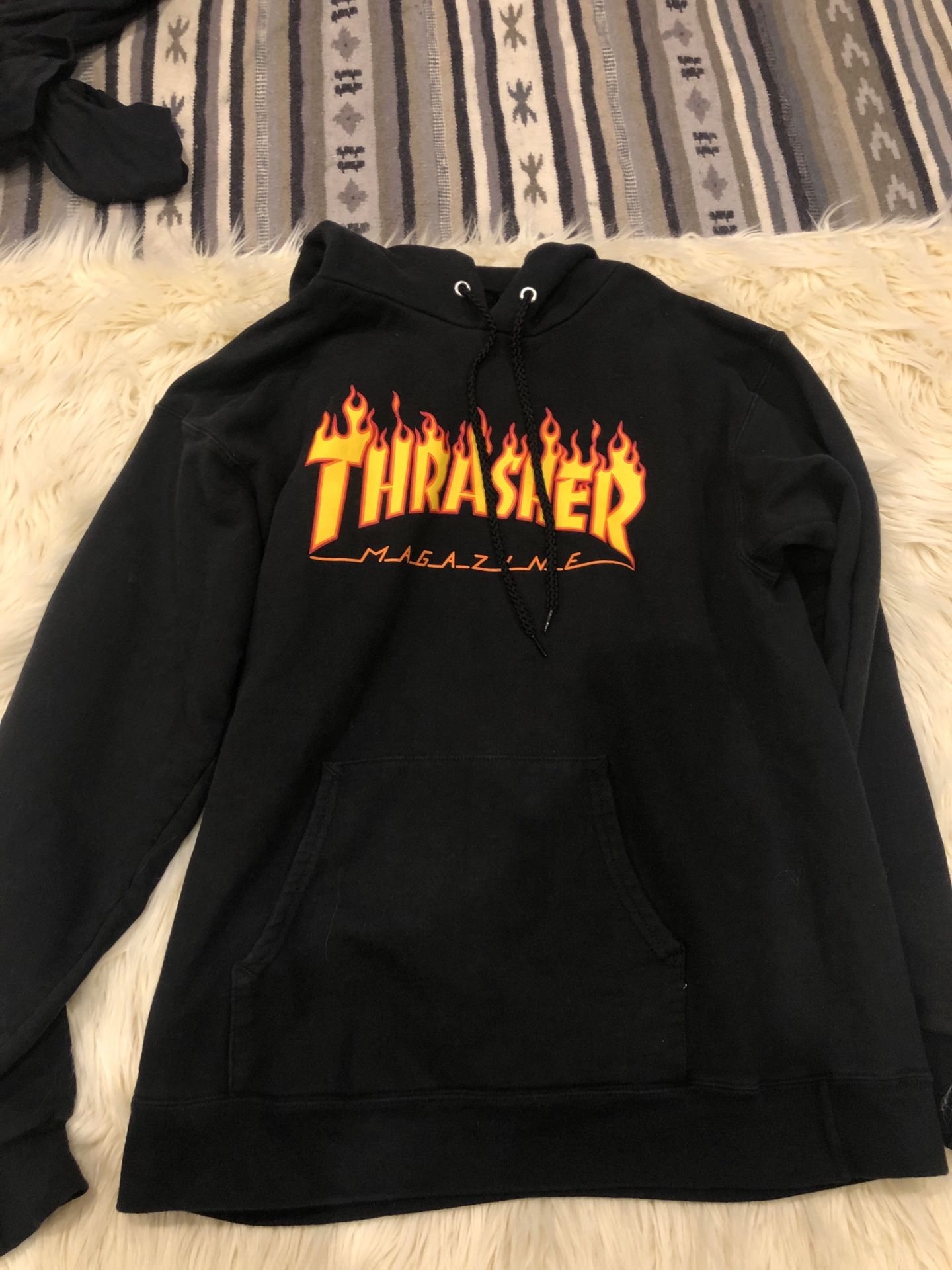 Thrasher adult black hoodie
