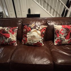 Brown Coach With Single Chair And Leg Resting