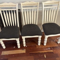 Wooden Kitchen Chairs (3) 