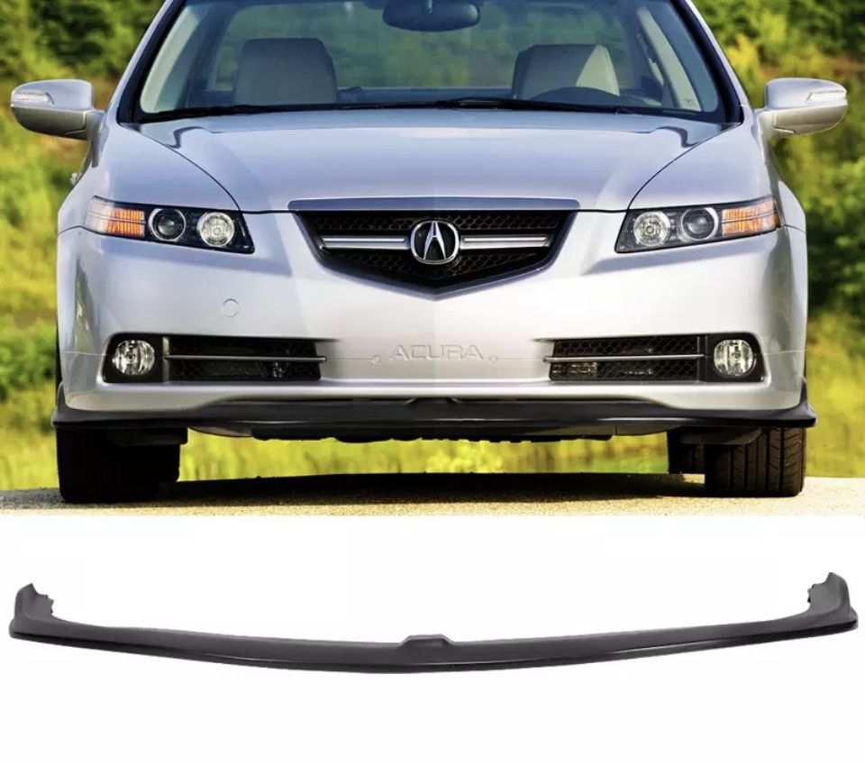 Fits 07-08 Acura TL CS Style Unpainted Black Front Bumper Lip Splitter - PU