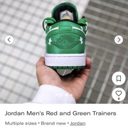 Jordan Men's Red and Green Trainers