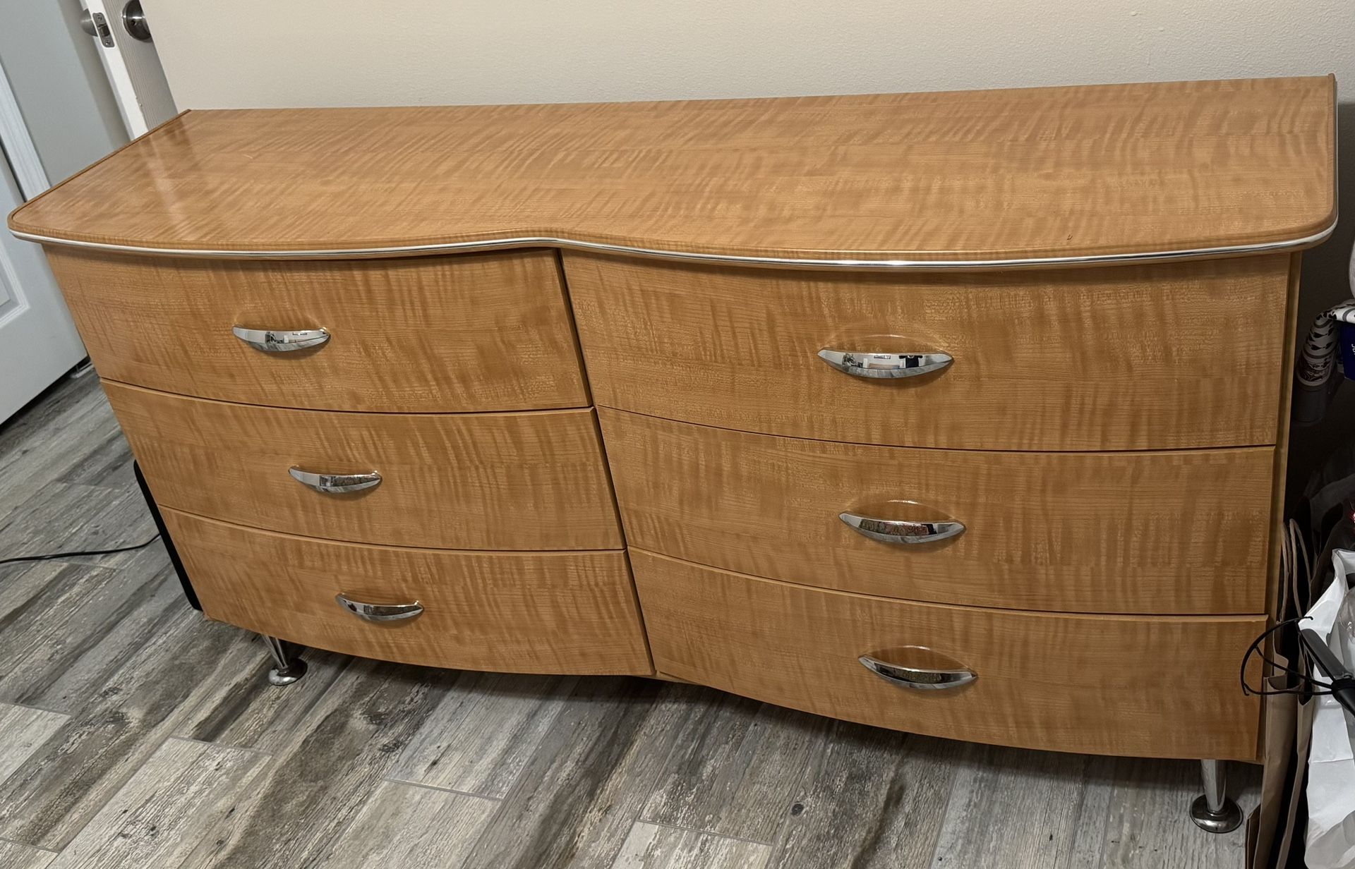 Ashley Queen Size Bed Frame And Headboard With Matching Dresser.