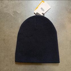 Navy Blue Knit Beanie Hat