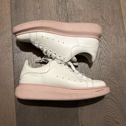 alexander mcqueen oversized white pink sneaker