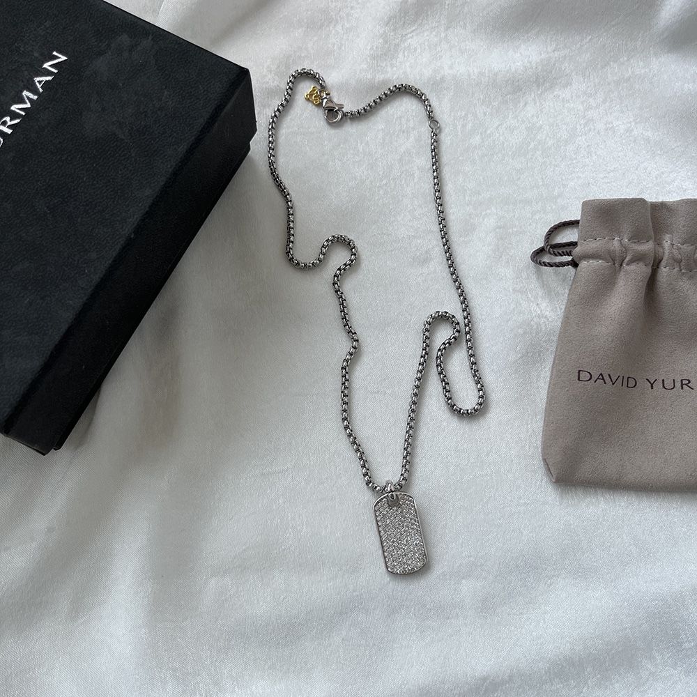 David Yurman Sterling Silver Streamline Dog Tag 