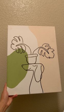 Dog and plant Acrylic Canvas painting