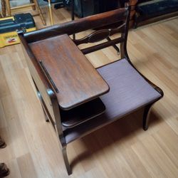 1940's Oak Telephone Gossip Bench