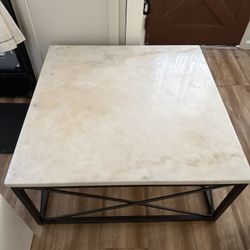 White / Black Marble Coffee Table 