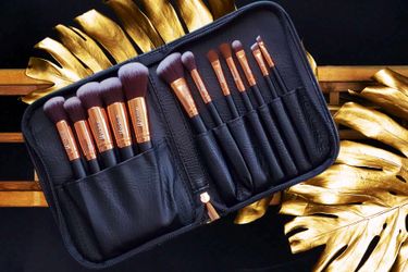 11pcs professional makeup brushes set with bookcases bag