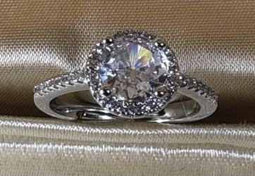 High Quality Moissanite  Ring For Women Shiny Zircon One Carot Engagement Wedding Ring