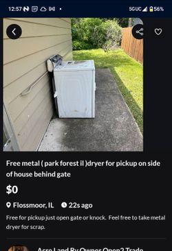 Free metal scrap metal gratis in park forest il
