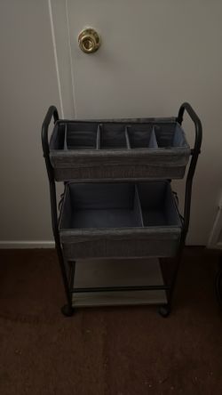Grey Rolling Cart |Nursery , Bathroom or Storage|
