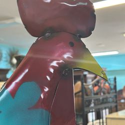 Colorful Rooster Yard Decor
