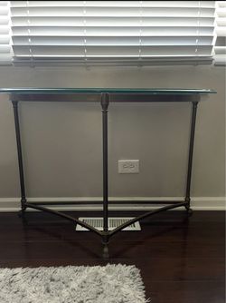 Glass Top Metal Console Table