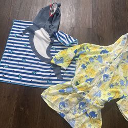 Shark Towel Ans Swim Cover Up Robe Size 5 #16