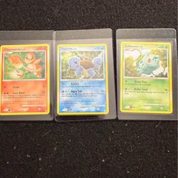 Pokemon Cards Charmander Squirtle Bulbasaur