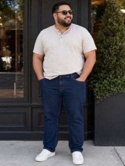 Mo Zhi Ren Men’s Plus Size Stretch Jeans Dark Wash Size 46 NWT