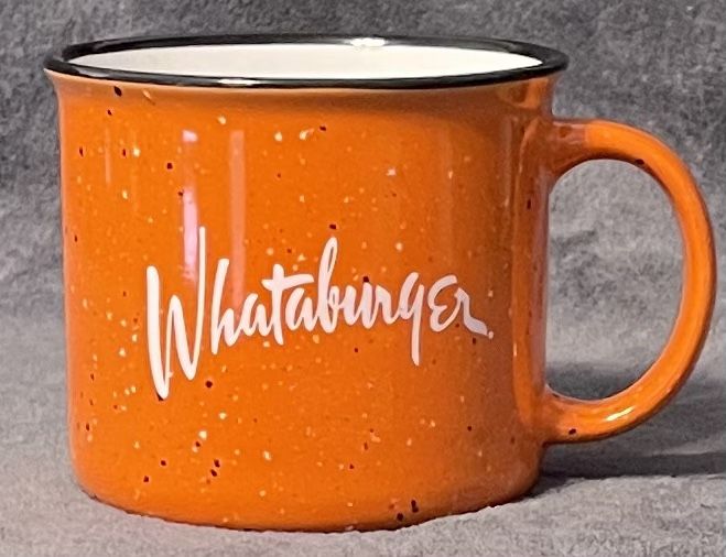 Orange Speckled Oversized Whataburger Coffee Mug.