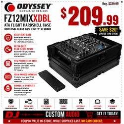 Odyssey Black Universal 12" Mixer Case ATA Flight Case fits Pioneer CDJ-2000 FZ12MIXXDBL 🚨 Payment Options Available 🚨 No Credit Needed 🚨