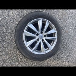 1 Only — 225/55r17 5x114.3 5x4.5 Stock Infiniti G35 G37 Q50 350z Altima Sentra Civic Camry Accord Tacoma Wheel Rim Good 80% Treads Tire