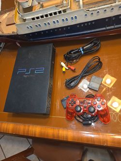 Sony PS2 Playstation 2 Console Black (SCPH-39001) w Wires/ 8 mb Memory - Tested Works