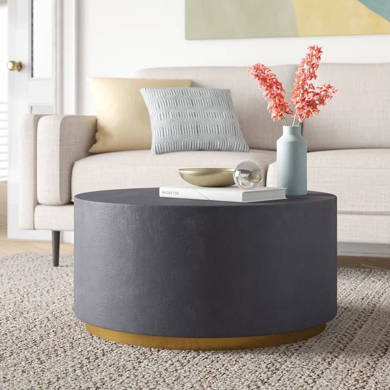 Rich Gray Circular Coffee Table