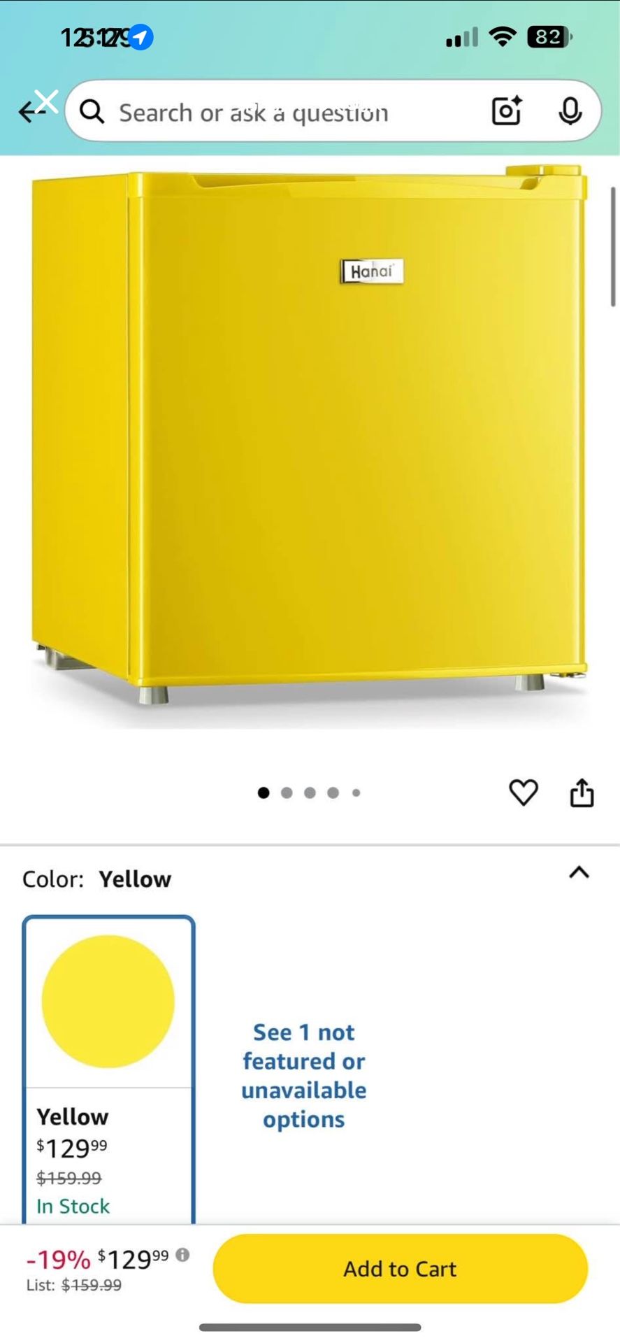 WANAI 1.7 Cu.Ft Mini Fridge with Freezer, Small Fridge with 7 Adjustable Thermostat