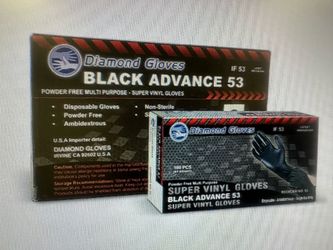 Gloves vinyl black 100 pc per box