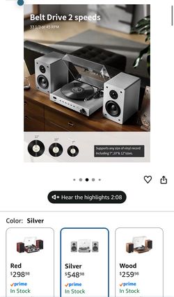 ANGELS HORN High Fidelity Bluetooth Vinyl Turntable Record Player with Bookshelf Speakers, AT-3600L, Built-in Phono Preamp, Belt Drive 2-Speed, Pitch 