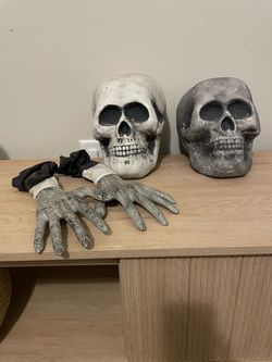 Foam Halloween Skulls and hands