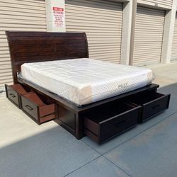 Cal king bed frame with mattress