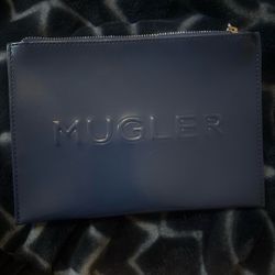 Mugler navy blue clutch