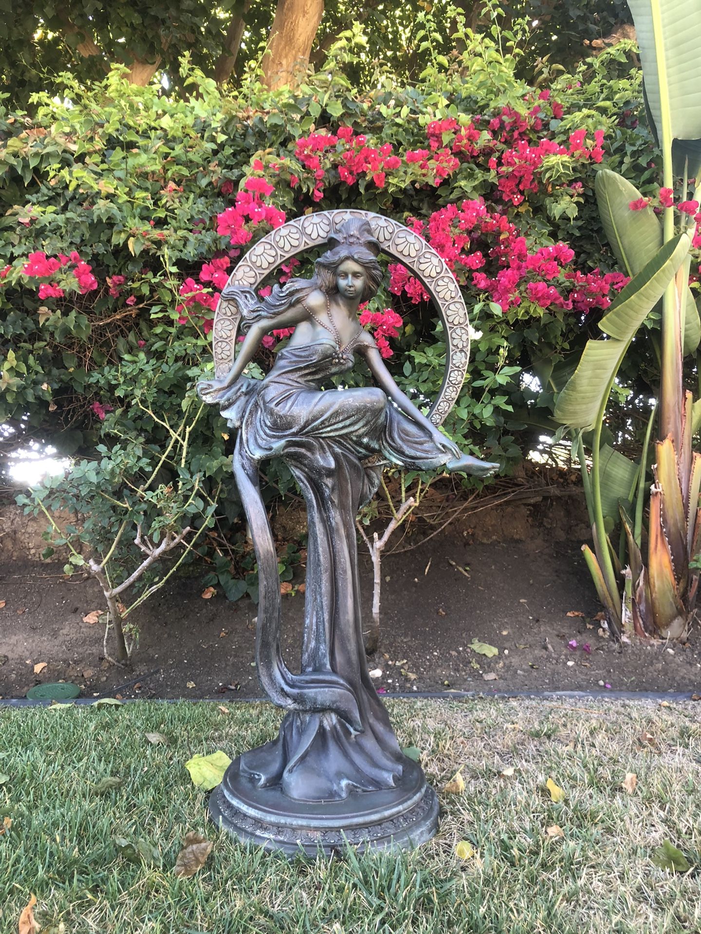 mucha maiden of arts bronze statue