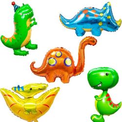 Dinosaur Balloons Dinosaur Birthday Party Supplies 5pcs Large Dinosaur Foil Balloons Aluminum Mylar Helium Jungle Balloons or Baby Shower Jungle Juras